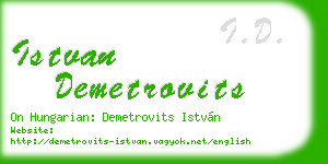 istvan demetrovits business card
